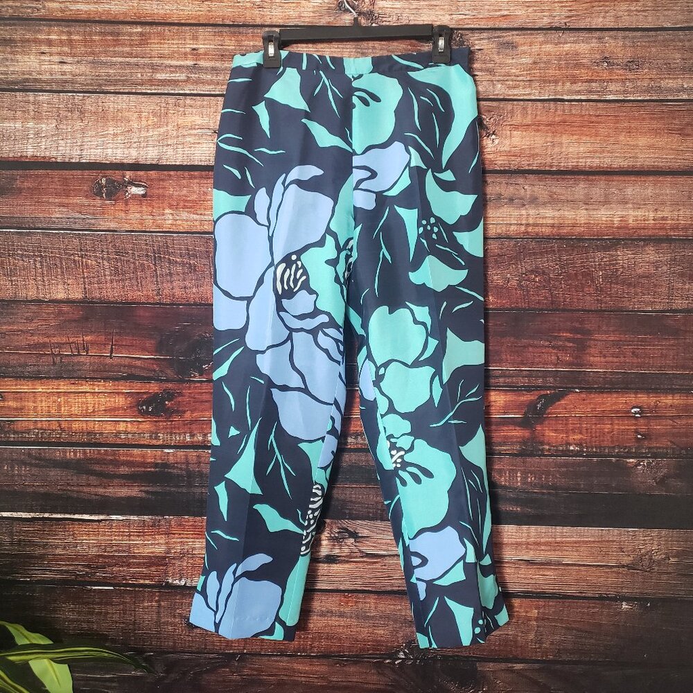 Outfit JPR Pants Size 10 100% Silk Floral Print Side Zip Lined